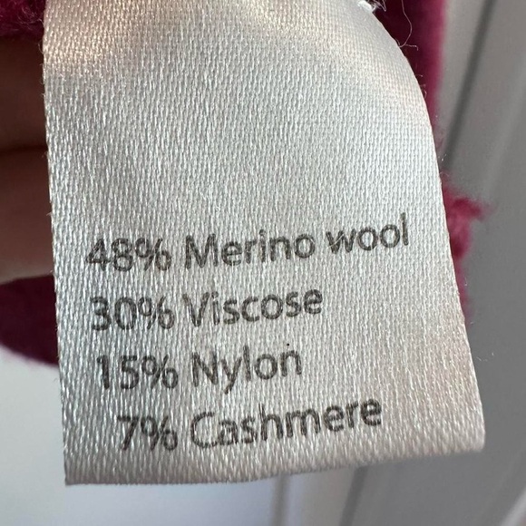 Benedetta B Italian Wool Cashmere Red Sweater Bell Sleeves Size Large - Picture 5 of 5